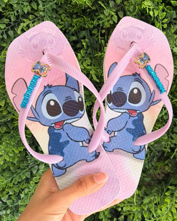 Pink Stitch Decorated Flip-flops